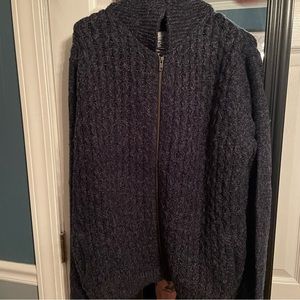Topman Knit Zip-Up Bomber Sweater